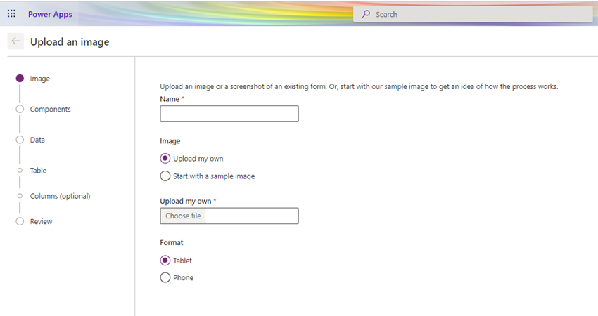 How to Create a canvas app from an image